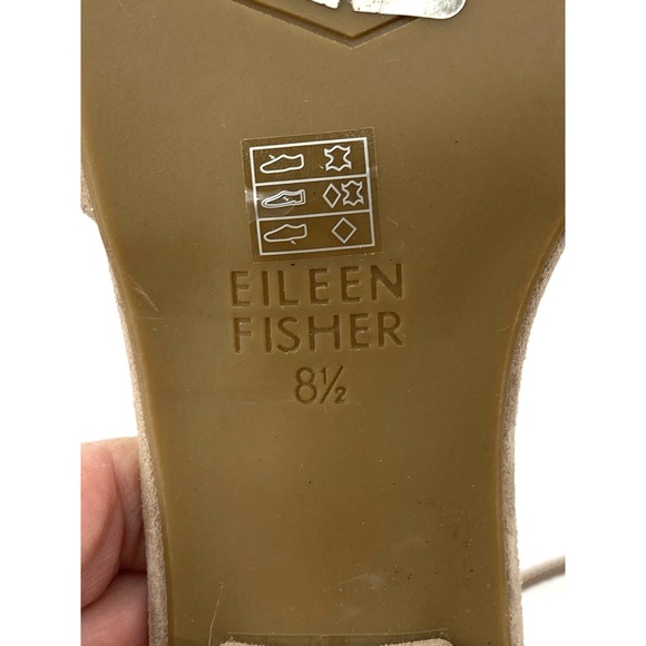 Eileen Fisher Suede Ankle-Strap Pump Heels Shoes Women's 8.5 Beige NEW - Picture 9 of 9